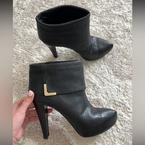 Black Leather Ankle Boots